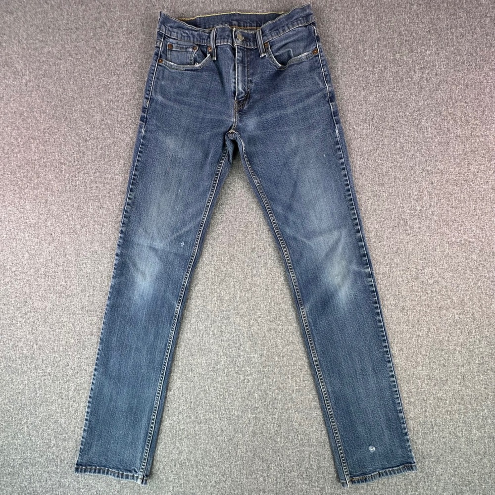 Levi's Jeans Mens 30x34 514 Straight Fit Blue Stretch Denim Distressed